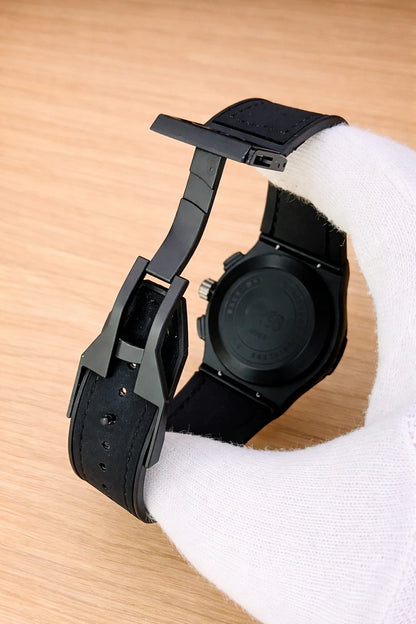 Hublot Skeleton Leather Straps - Premium Watch - Full Black